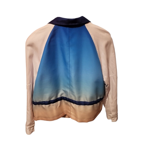 Rebecca Minkoff Blue to Tan Ombre Zip Up Jacket Size Medium - Picture 3 of 10